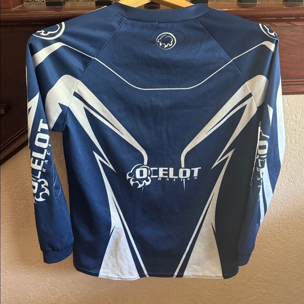 OCELOT Racing Kids Size Large Youth Blue Long Sleeve Jersey Moto Racing Shirt - Picture 5 of 8